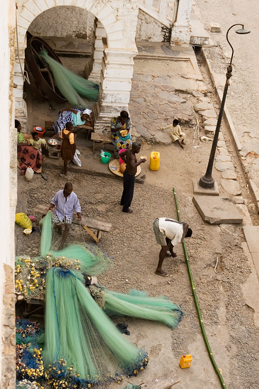 358   Fishermen repairing their nets   Cape Coast